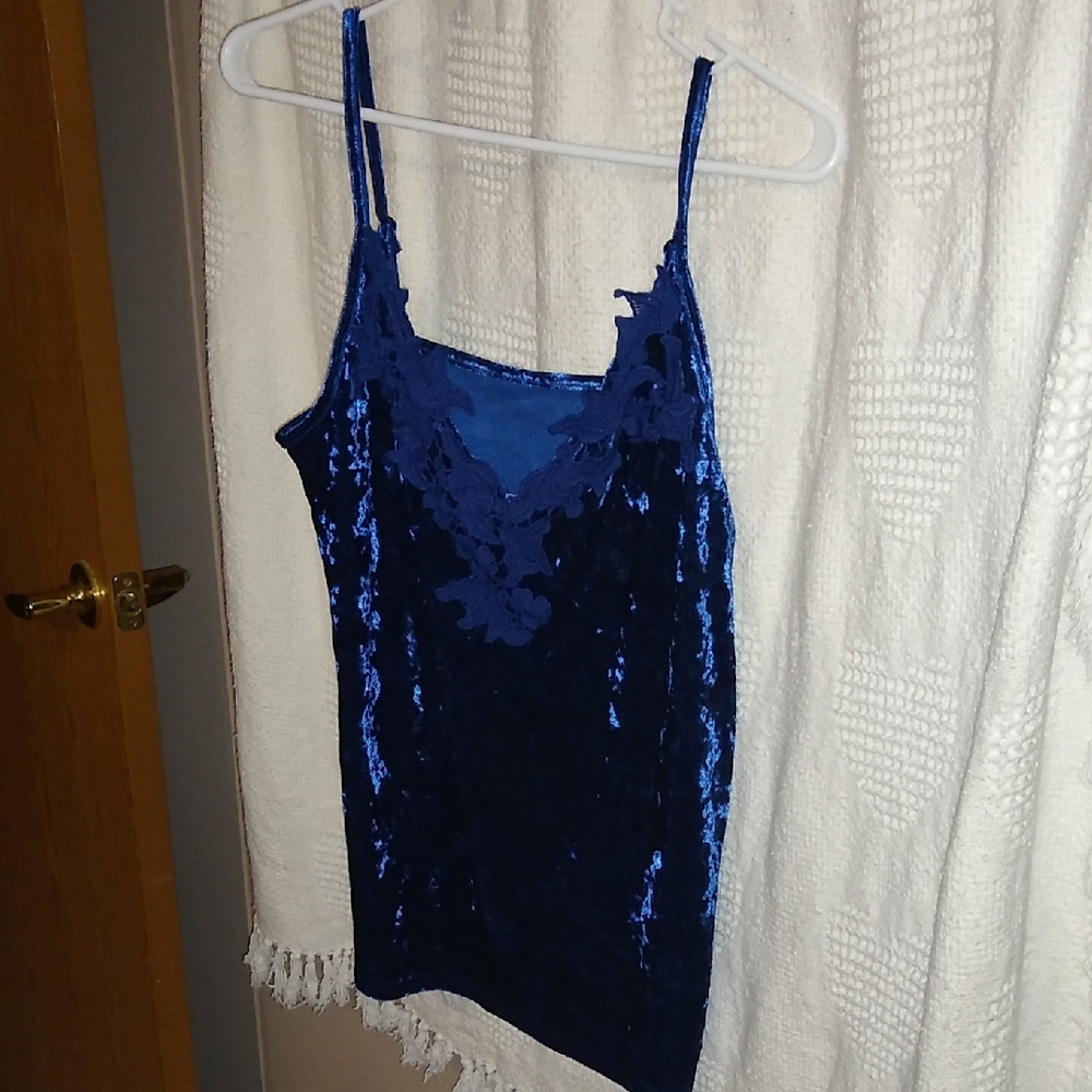 Blue Velvet Camisole Top